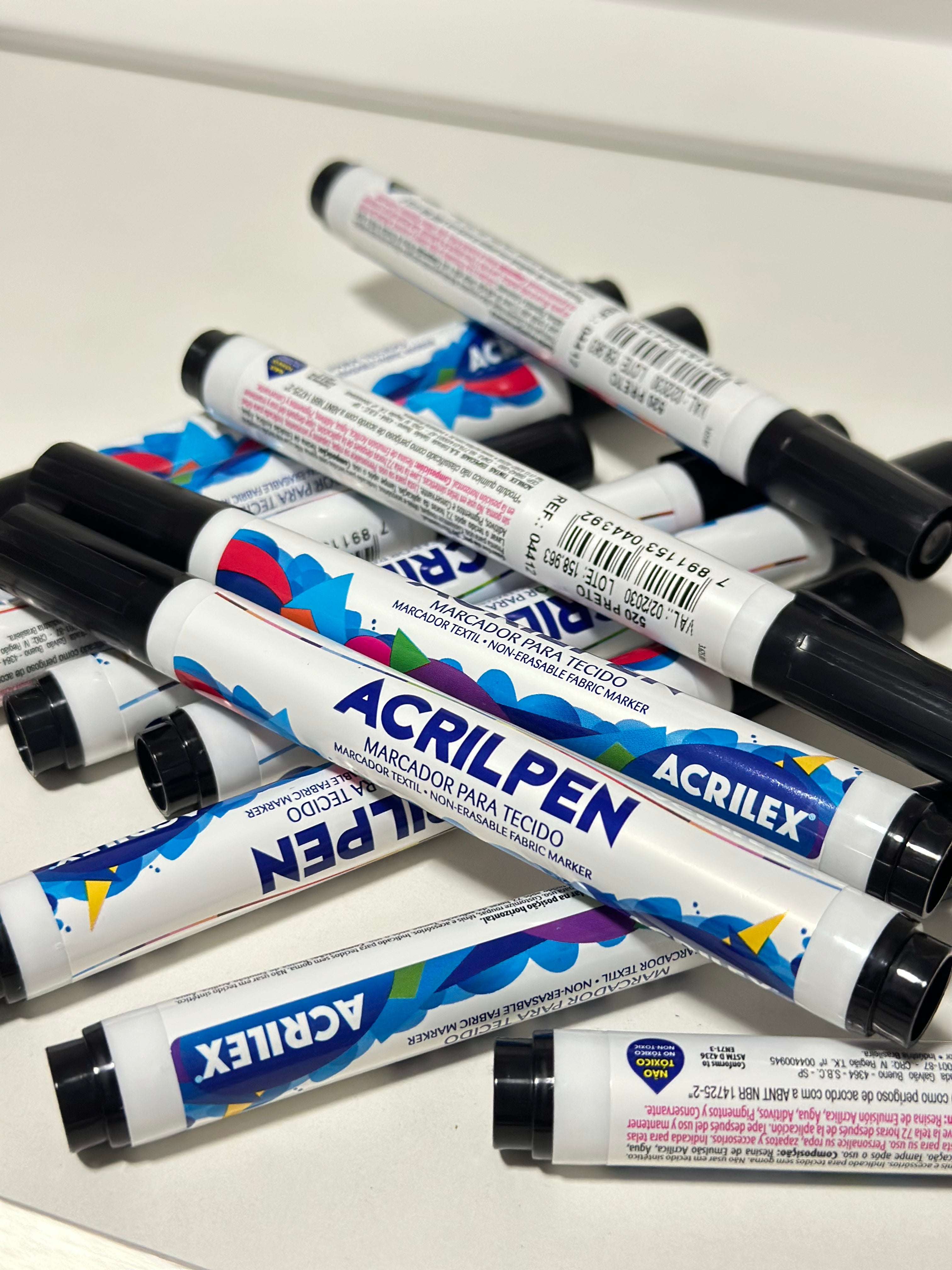 Caneta para tecido fosca - Acrilpen Acrilex